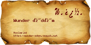 Wunder Ádám névjegykártya